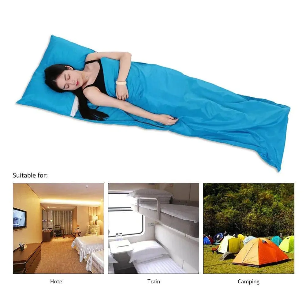 Lightweight Outdoor Sleeping Bag Liner Polyester Pongee Portable Single Sleeping Bags Camping Travel Hotel Sleep Bag 75*210CM